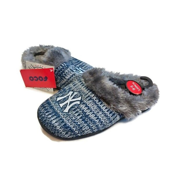 FOCO New York Yankees LOGO Slippers Peak Slide Slip On Shoes Womens Small (5-6) - Picture 4 of 9